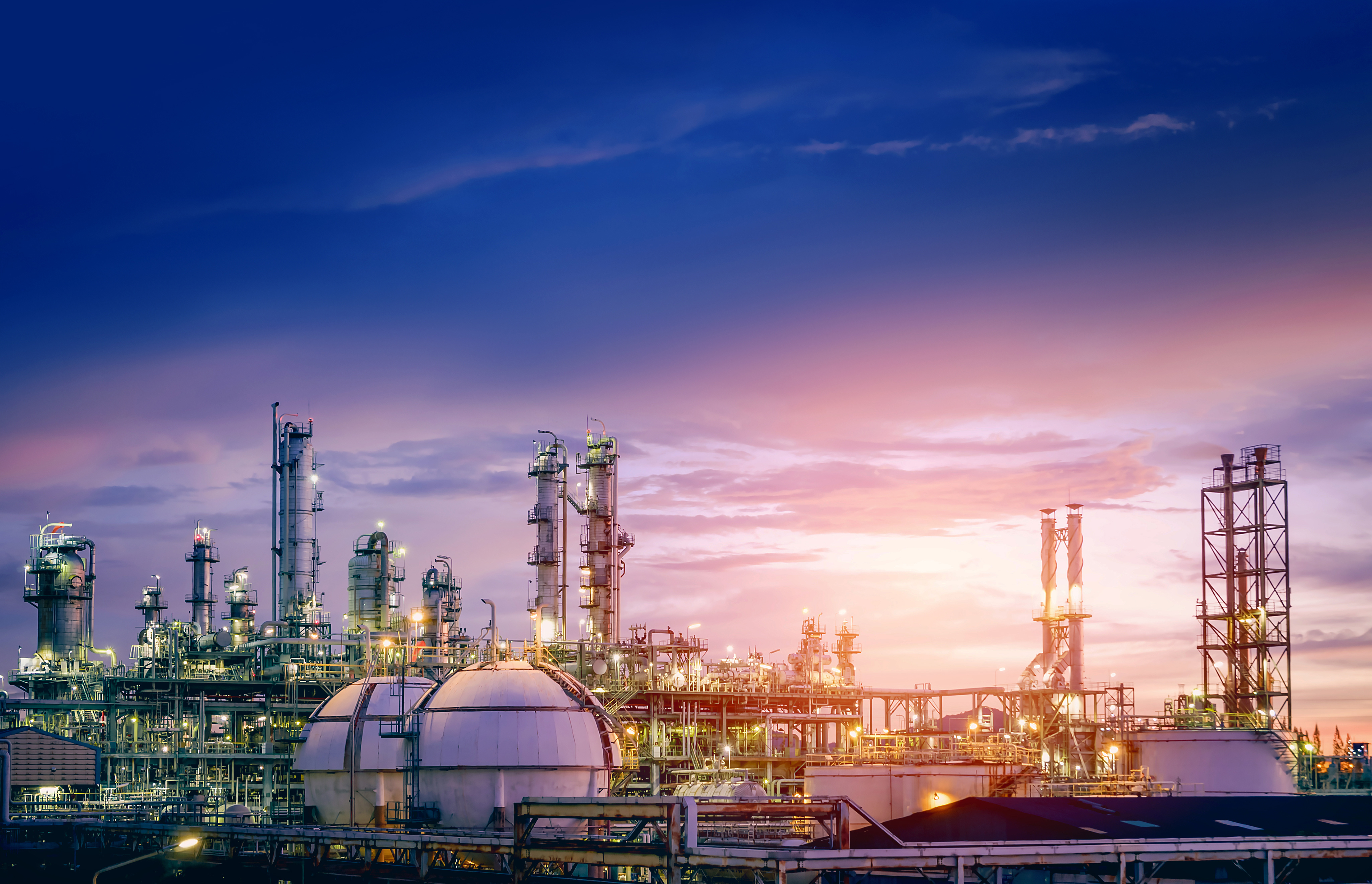 Petrochemical industry on sky sunset background Petrochemical industry on sky sunset background